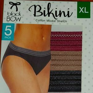 Black bow bikini cotton modal stretch